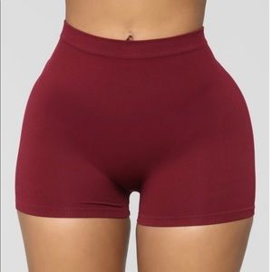Dark Wine Seamless Basic Fitted Mini Bike Shorts